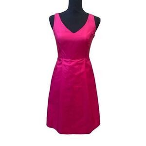 Ann Taylor Fit and Flare Size 00 Sleeveless Hot Pink Dress
